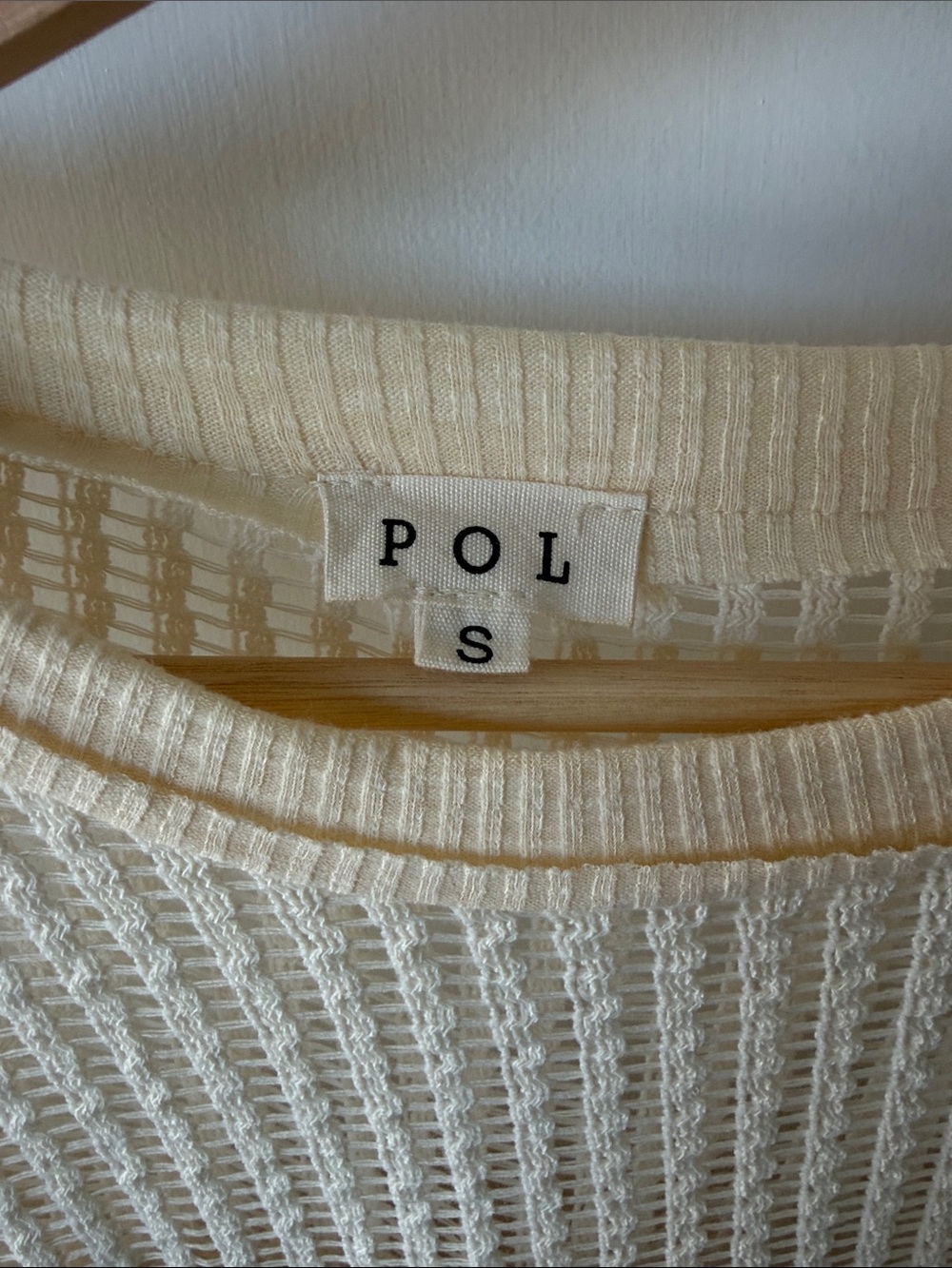 POL Cream Lightweight Open Knit Top - Picture 3 of 5